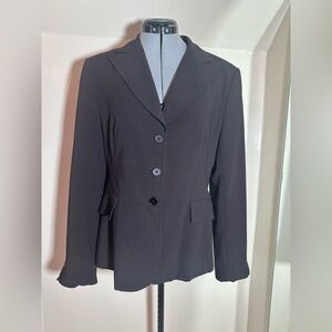 Sandra Angelozzi Black Tailored Blazer Jacket Lace-Up Back Size 40